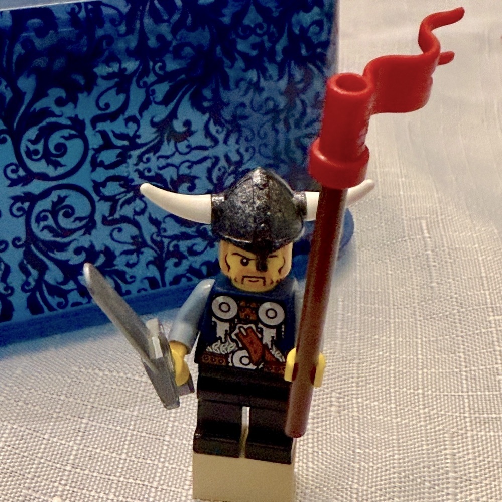 Lego Viking Minifigure with Sword and Flag